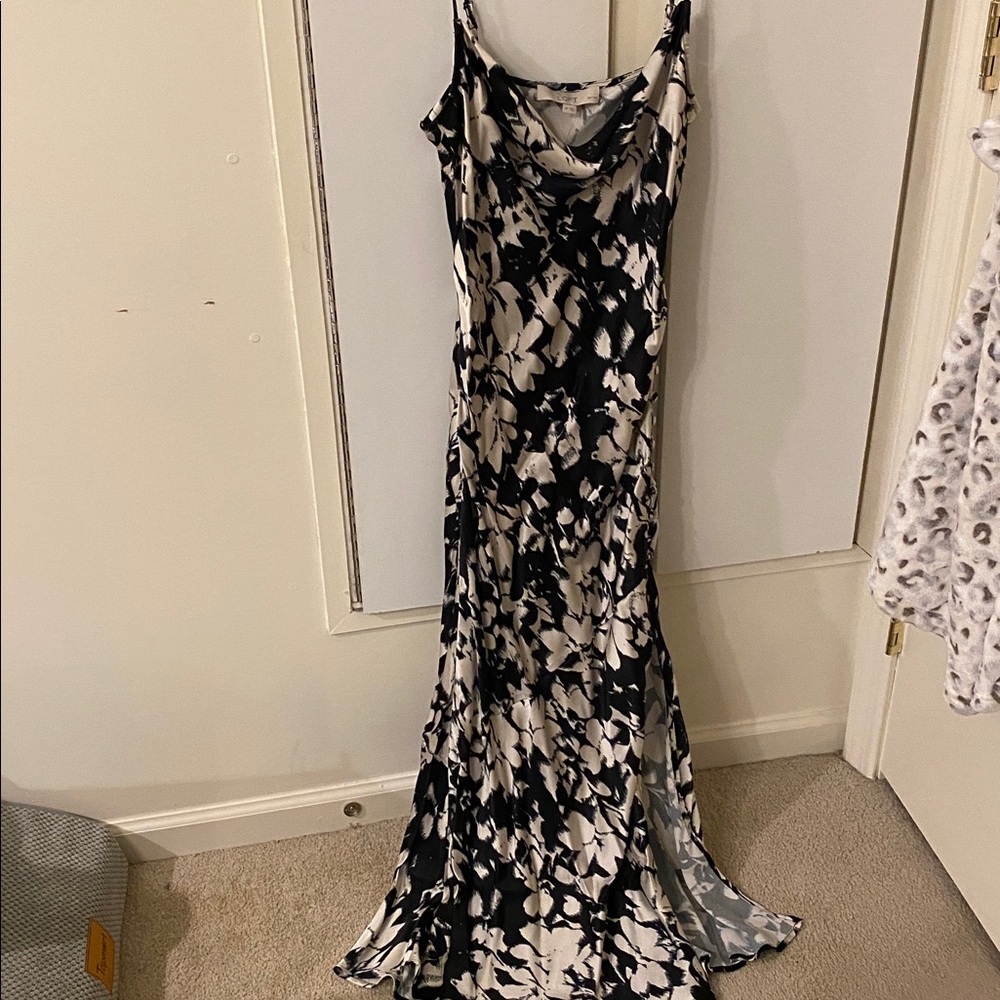 Black and white floral Loft dress